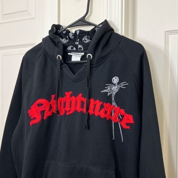 Disney Parks Nightmare Before Christmas Jack Skellington Black Pullover Hoodie L - Picture 5 of 12